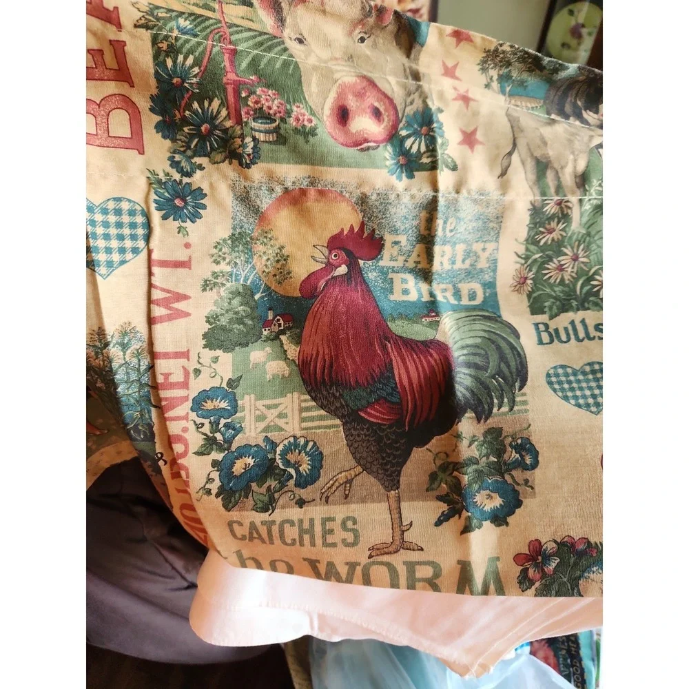 Vtg‎ Fabric Valance Country Farm Cow Pig Cottagecore Joann Kessler 69